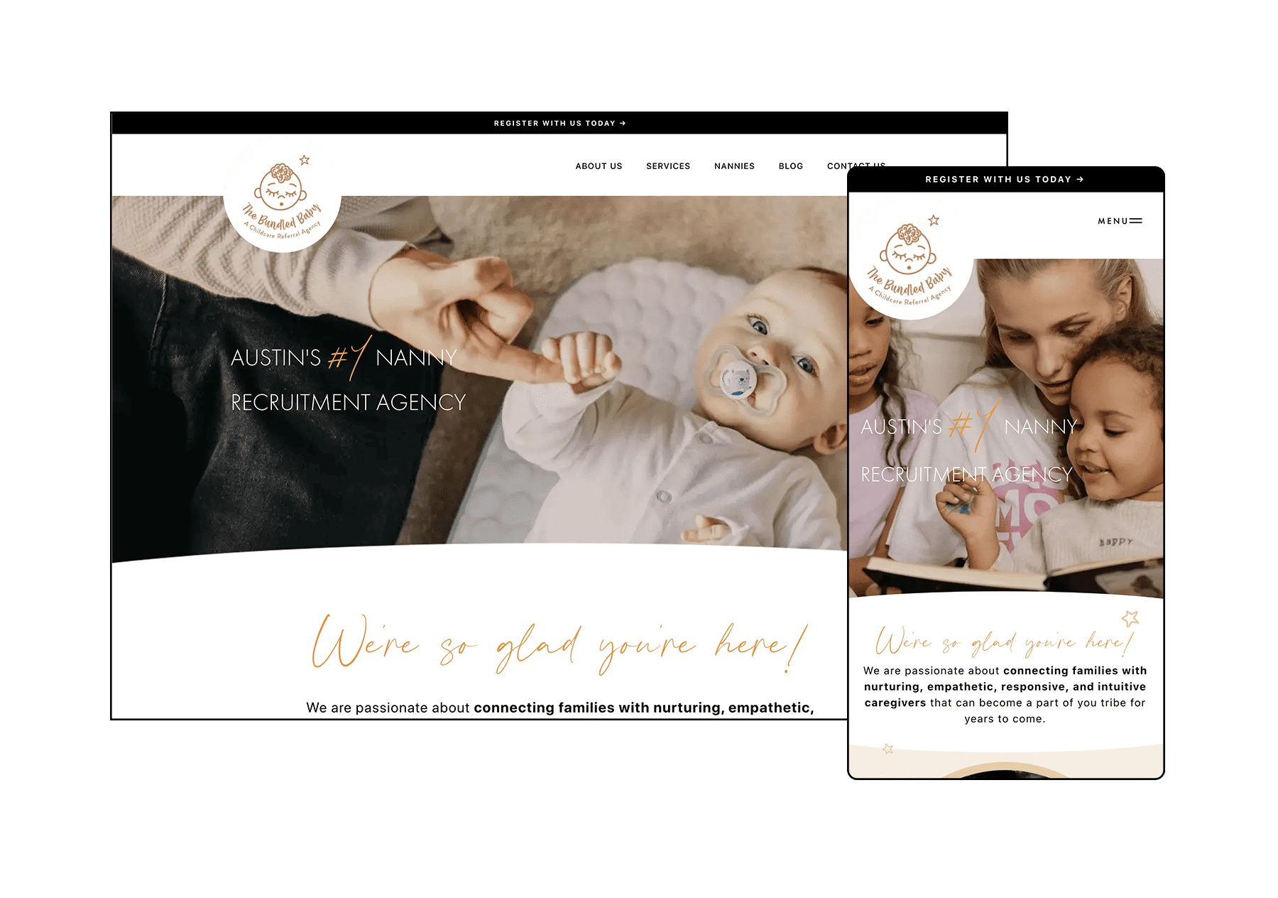 Web thumbnails of The Bundled Baby. A Nanny Agency